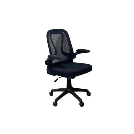 Silla Operativa E107 con Descansabrazos Abatible Negra