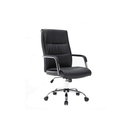 Sillón Ejecutivo Magnus en vinipiel Color Negro con Base Cromada