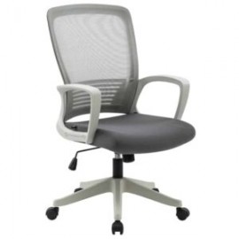 Silla Operativa H3 Mesh y Tela Gris Estrucutra Blanca