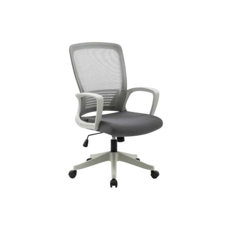 Silla Operativa H3 Mesh y Tela Gris Estrucutra Blanca