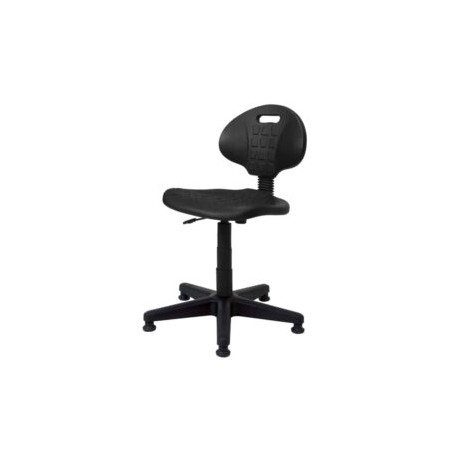 Silla Operativa Industrial Polurietano Negro con Regaton
