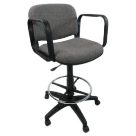 Silla Cajero Allegro con Brazos en Tela Addison Color Gris