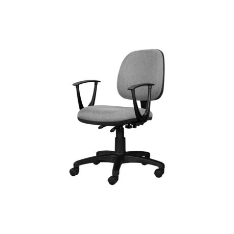 Silla Operativa con Brazos Tiempo 3502 Tela Mini Acero