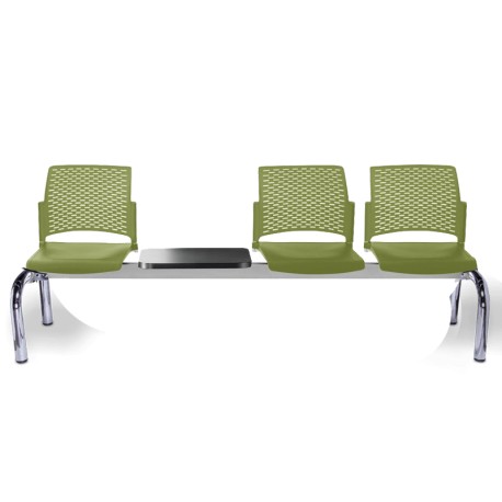 Silla de Visita BM-1922 Asiento y Respaldo en Naranja, Estructura Cromada