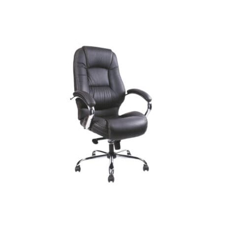 Silla Ejecutiva BM-9100 Asiento y Respaldo en Vinipiel Negro, Estructura Cromada