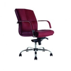 Silla Semi Ejecutiva BM-191 Asiento y Respaldo en Vinipiel rojo