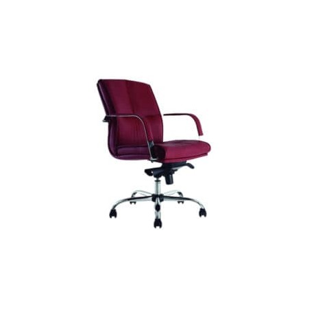 Silla Semi Ejecutiva BM-191 Asiento y Respaldo en Vinipiel rojo