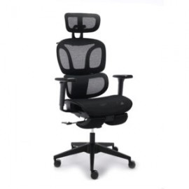 Silla Ejecutiva H10 con Descansa Pies y Brazos 3D Mesh Negro