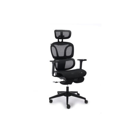 Silla Ejecutiva H10 con Descansa Pies y Brazos 3D Mesh Negro