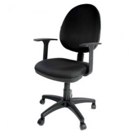 Silla operativa E101 con brazos ajustables en tela Negro