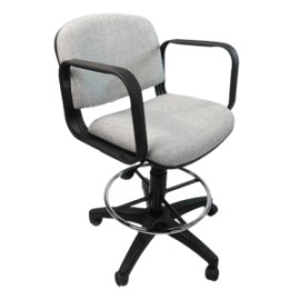 Silla Cajero Allegro con Brazos en Tela Addison Color Gris ClAro