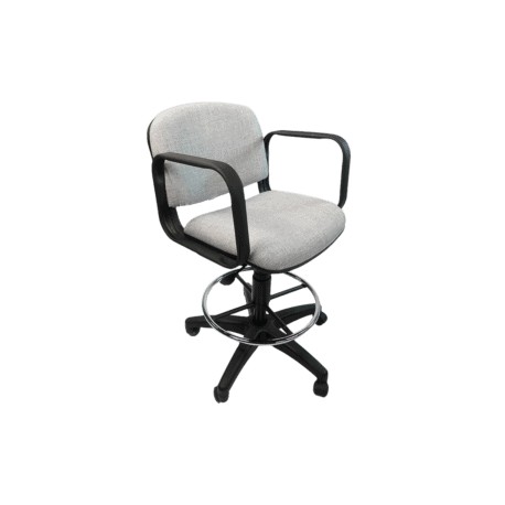 Silla Cajero Allegro con Brazos en Tela Addison Color Gris ClAro