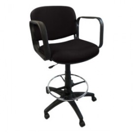 Silla Cajero Allegro con Brazos en Tela Adison Color Plomo