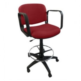 Silla Cajero Allegro con Brazos en Tela Adison Color Rojo