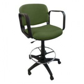 Silla Cajero Allegro con Brazos en Tela Adison Color Verde Hoja