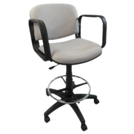 Silla Cajero Allegro con Brazos en Tela Mini Color Acero