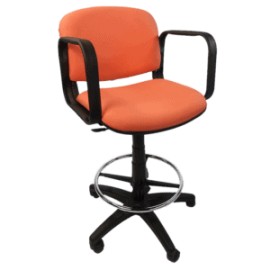 Silla Cajero Allegro con Brazos en Tela Mini Color Coral