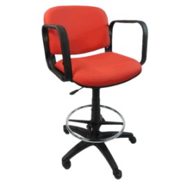 Silla Cajero Allegro con Brazos en Tela Mini Color Rojo