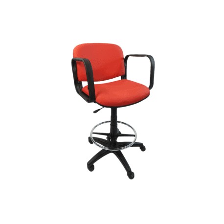 Silla Cajero Allegro con Brazos en Tela Mini Color Rojo