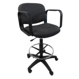 Silla Cajero Allegro con Brazos en Tela Stanley Color Azul Marino