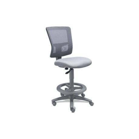 Silla Cajero Quadra Asiento en Tela y Respaldo en Mesh Gris s/b con Aro de Nylon, Estructura Gris