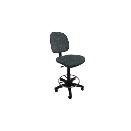 Silla Cajero Regia 1007, con Aro Cromado y Rodajas, en Tela Addison Gris