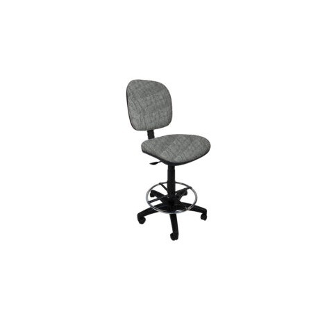 Silla Cajero Regia 1007, con Aro Cromado y Rodajas, en Tela Addison Silver