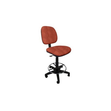 Silla Cajero Regia 1007, con Aro Cromado y Rodajas, en Tela Addison Orange