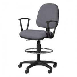 Silla Cajero Regia con Brazos 1007 Tela Adison Color Plata