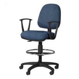 Silla Cajero Regia con Brazos 1007 Tela Ofik Azul Marino