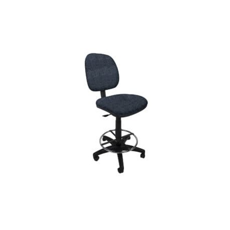 Silla Cajero Regia, con Aro Cromado y regaton, en Tela Addison Plumbago