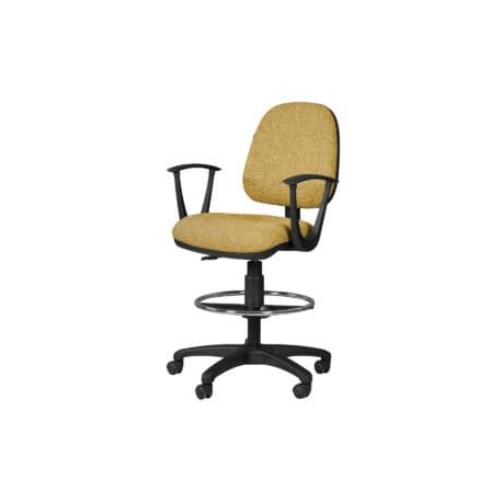 Silla Cajero Regia, con Brazos, en Tela, y Aro Cromado Addison Mango