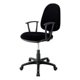 Silla operativa con brazos clasica 1512 Tela Stella Color negro