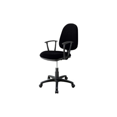 Silla operativa con brazos clasica 1512 Tela Stella Color negro