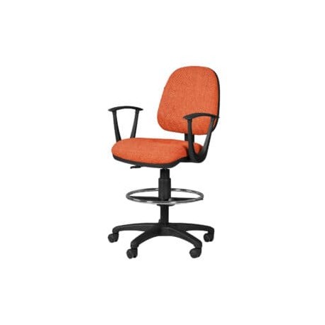 Silla Cajero Regia, con Brazos, en Tela, y Aro Cromado Addison Orange