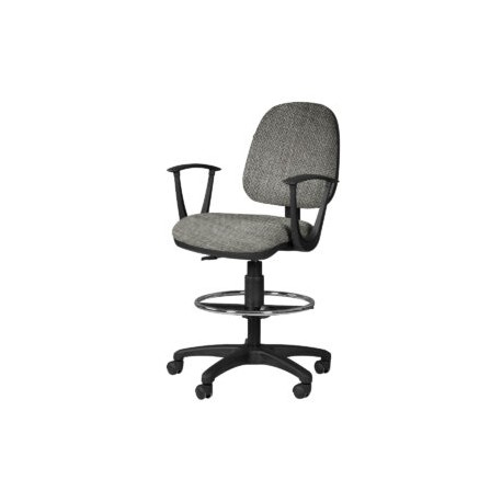 Silla Cajero Regia, con Brazos, en Tela, y Aro Cromado Addison Silver