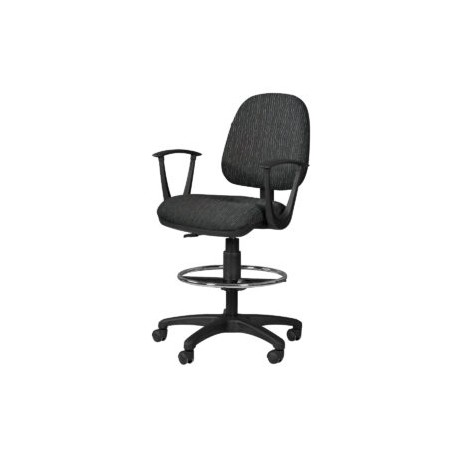 Silla Cajero Regia, con Brazos, en Tela, y Aro Cromado Stanley Marino