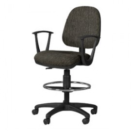 Silla Cajero Regia, con Brazos, en Tela, y Aro Cromado Stanley Oxford