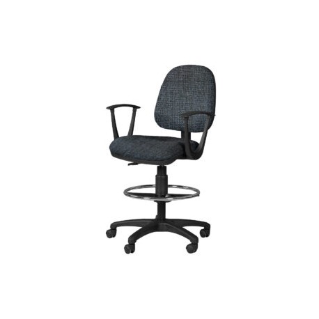 Silla Cajero Regia, con Brazos, en Tela, y Aro Cromado Addison Plumbago
