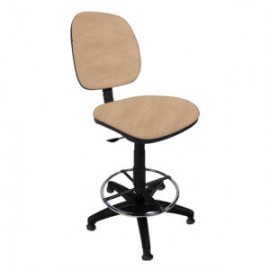 Silla Cajero sin Brazos Regia 1007 Aro Cromado con Regaton Tela Adison Color Camello