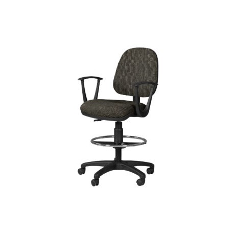 Silla Cajero Regia, con Brazos, en Tela, y Aro Cromado Stanley Oxford
