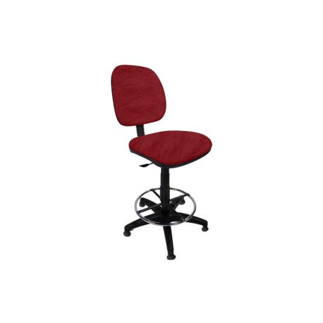 Silla Cajero sin Brazos Regia 1007 Aro Cromado con Regaton Tela Adison Color Rojo