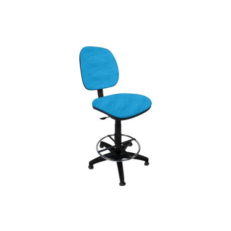 Silla Cajero sin Brazos Regia 1007 Aro Cromado con Regaton Tela Adison Color Turqueza