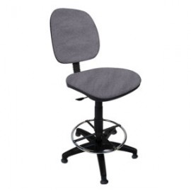 Silla Cajero sin Brazos Regia 1007 Aro Cromado con Regaton Tela Adison Color Plata