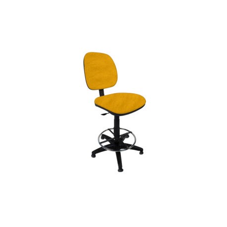 Silla Cajero sin Brazos Regia 1007 Aro Cromado con Regaton Tela Mini Color Amarillo