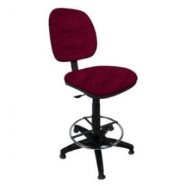 Silla Cajero sin Brazos Regia 1007 Aro Cromado con Regaton Tela Mini Color Cereza