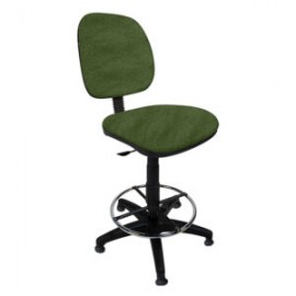 Silla Cajero sin Brazos Regia 1007 Aro Cromado con Regaton Tela Adison Color Verde Hoja