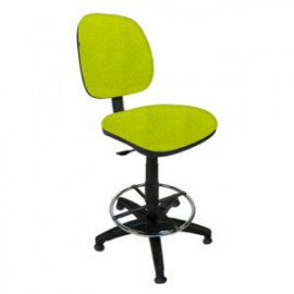 Silla Cajero sin Brazos Regia 1007 Aro cromado con Regatón Tela Mini Verde Mnazano