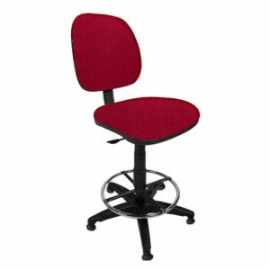Silla Cajero sin Brazos Regia 1007 Aro cromado con Regatón Tela Mini Rojo
