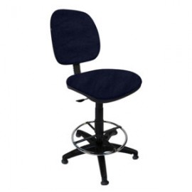 Silla Cajero sin Brazos Regia 1007 Aro Cromado con Regaton Tela Stella Color Marino